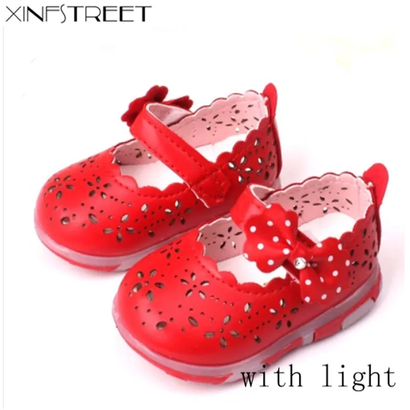 Buy Cute Baby Girls Shoes With Light Flower Children