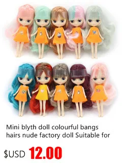 Pullip мини Блит куклы 10 см DIY ню куклы 10 см милые длинные волосы