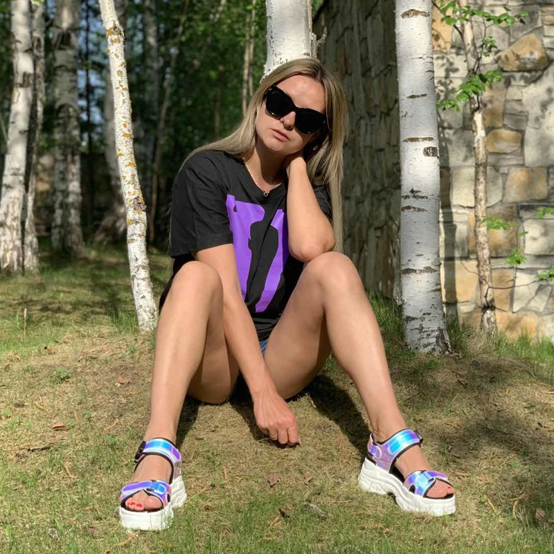 Fujin Brand Women Sandals 2019 New Fashion Ladies Casual Shoes Bling Wedges Buckle Strap Platform Shoes 5 CM Summer Sandals