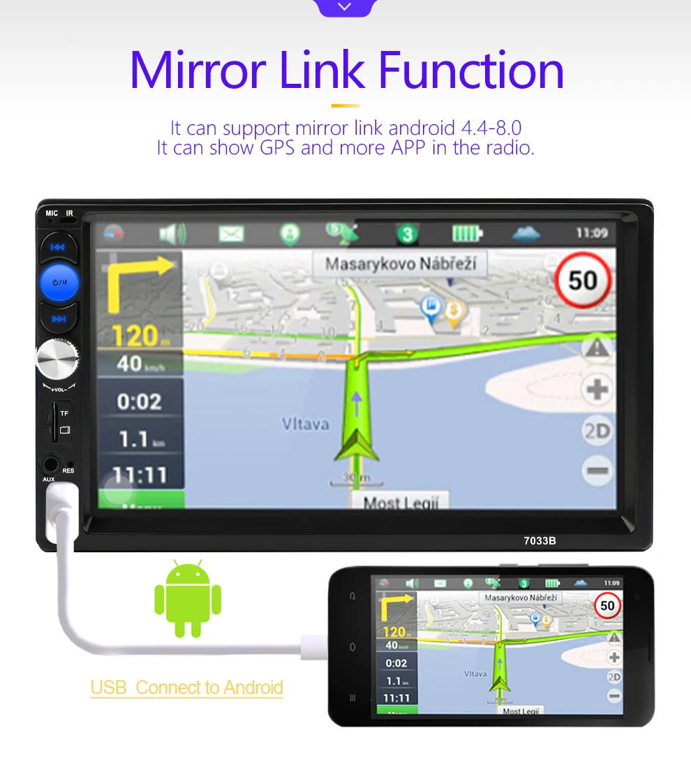 2 din автомагнитола " HD плеер MP5 сенсорный экран mirrorlink Bluetooth мультимедийный USB 2din Авторадио автомобильный резервный монитор сабвуфер