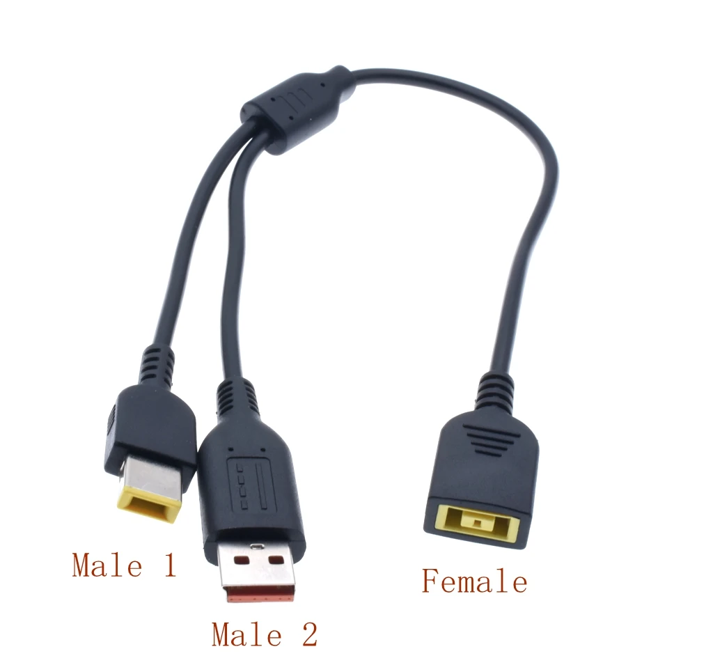 DC Square USB Plug Female To Special USB Charger Male for Lenovo thinkpad for yoga3-14 yoga900 700#