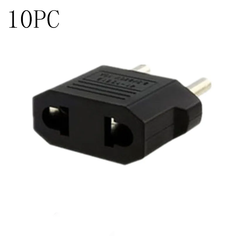 

Malloom 2019 New Arrival Standard 10PCS US/AU To EU Travel Converter AC Power Plug Power Charger Adapter EU Plug For Home Black