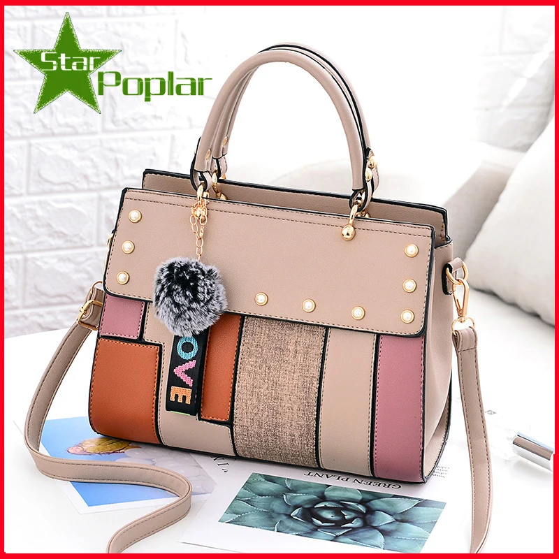 

Fashion splicing women's handbags-Coloured large-capacity bags-Single shoulder oblique satchels-Female bags.