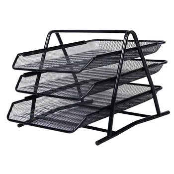 

HOT-Office Filing Trays Holder A4 Document Letter Paper Wire Mesh Storage Organiser