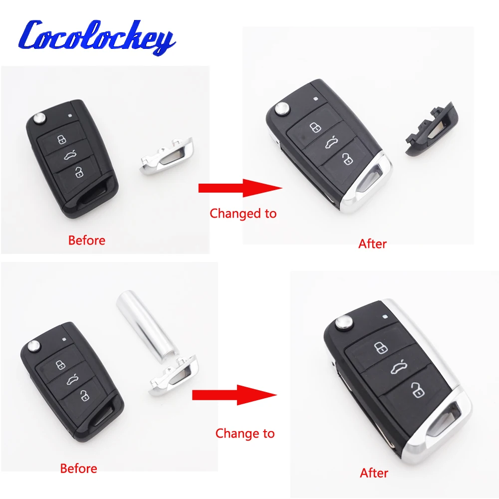 Металлическая часть Cocolockey для автомобиля vw golf 7 MK7 skoda octavia A7 пульта дистанционного