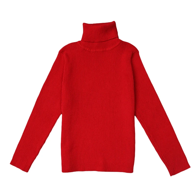 Свитера для маленьких мальчиков и девочек Однотонные вязаные пуловеры, водолазка, новинка года, осенне-зимняя детская одежда разные цвета, на возраст от 12 месяцев до 5 лет, GW59 - Цвет: Red