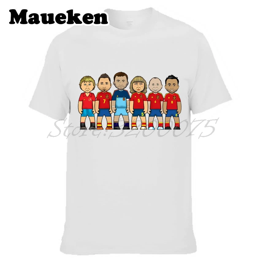 

Men's Legends Spain Xavi Hernandez Carles Puyol Iker Casillas Andres Iniesta Emilio Butragueno David Villa T-shirt tee W0523010