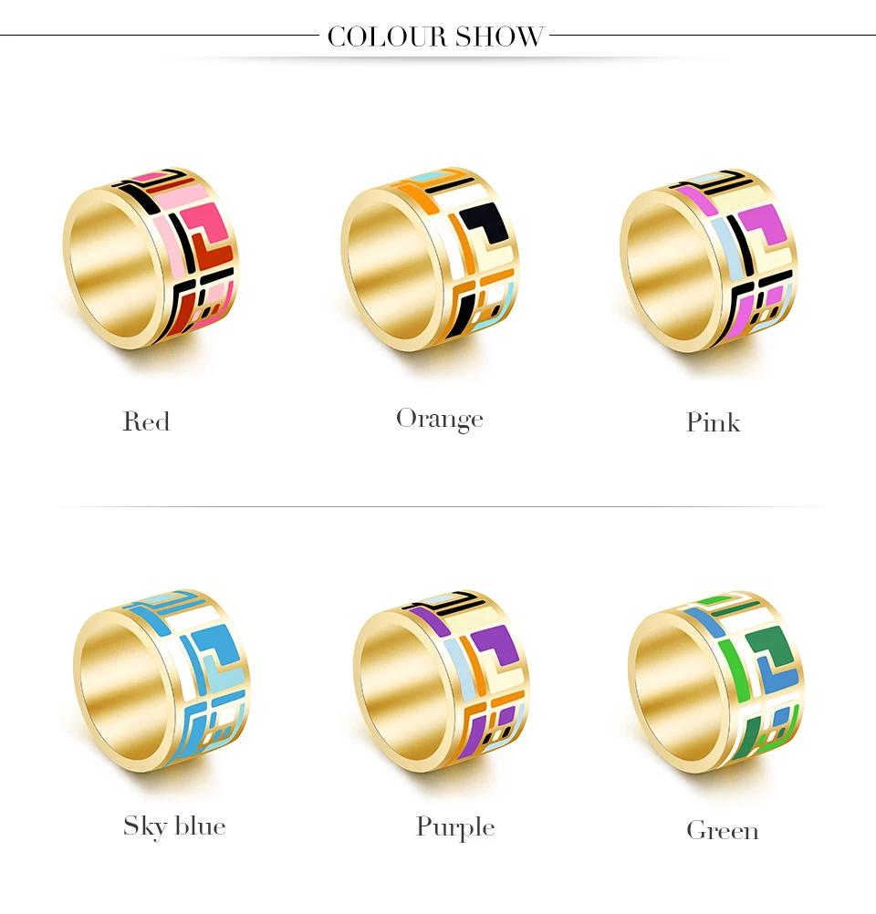 Модные кольца, ювелирные изделия с эмалью для женщин, дизайнерские кольца с эмалью, высококачественные Ретро Элегантные классические ювелирные изделия из нержавеющей стали