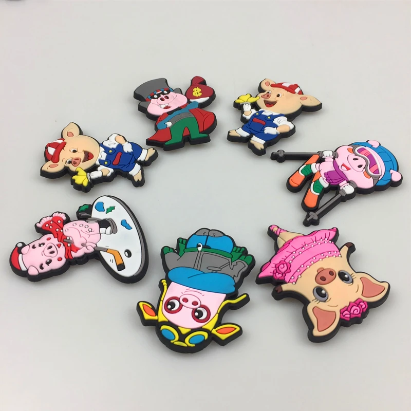 

3D Cartoon 2019 New Style Multicolor Zodiac Pig Fridge Magnets Promotion gifts