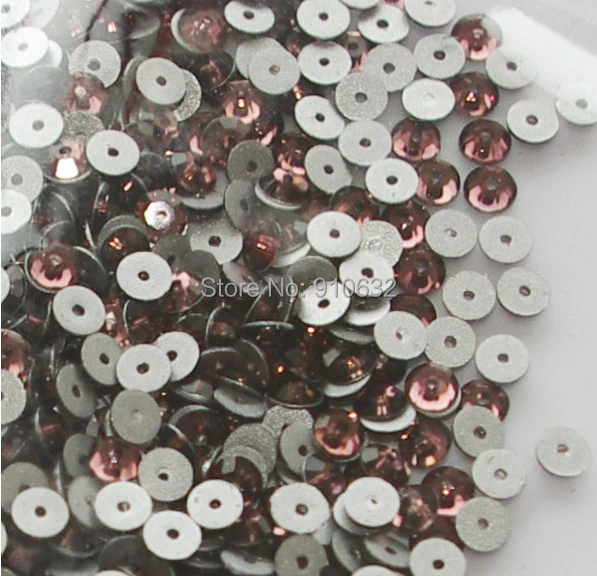 

1,440pcs GLASS PURPLE FLATBACK MIDDLE HOLE 4MM HALF ROUND GEMS BEADS FOR SEWING CRAFT SCRAPBOOKING