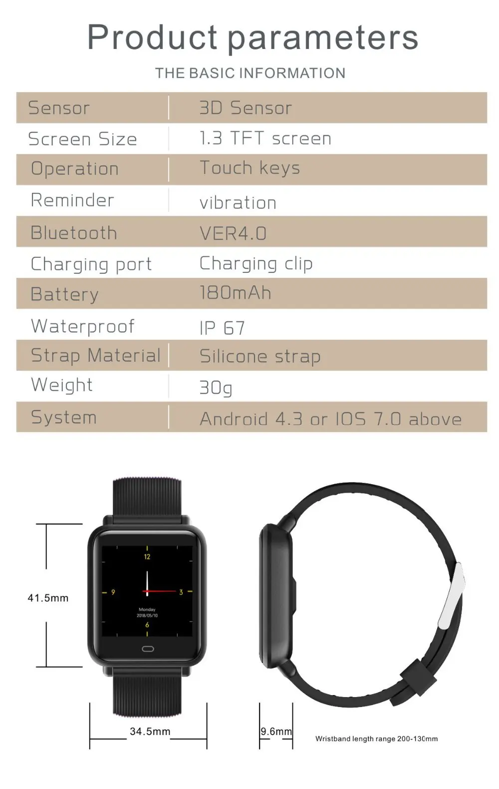 Модный бренд Q9 цветной экран Спортивный умный браслет Bluetooth часы пульсометр умный Браслет давление водонепроницаемый