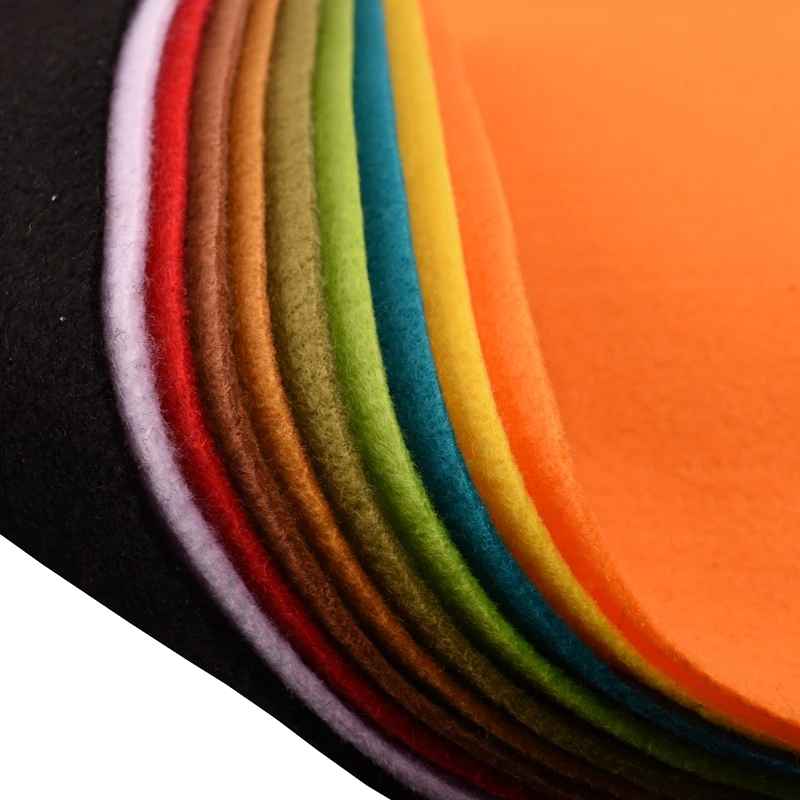 

10pcs/lot 2mm Thickness Non Woven Felt Fabric Polyester Soft Felt Of Home Decoration Pattern Bundle For DIY Sewing Dolls Crafts