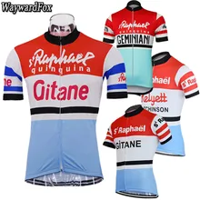 Nuevos Jerseys de ciclismo Vintage para hombre, 4 estilos, azul, rojo, blanco, ropa de ciclismo, camiseta superior, ropa de bicicleta