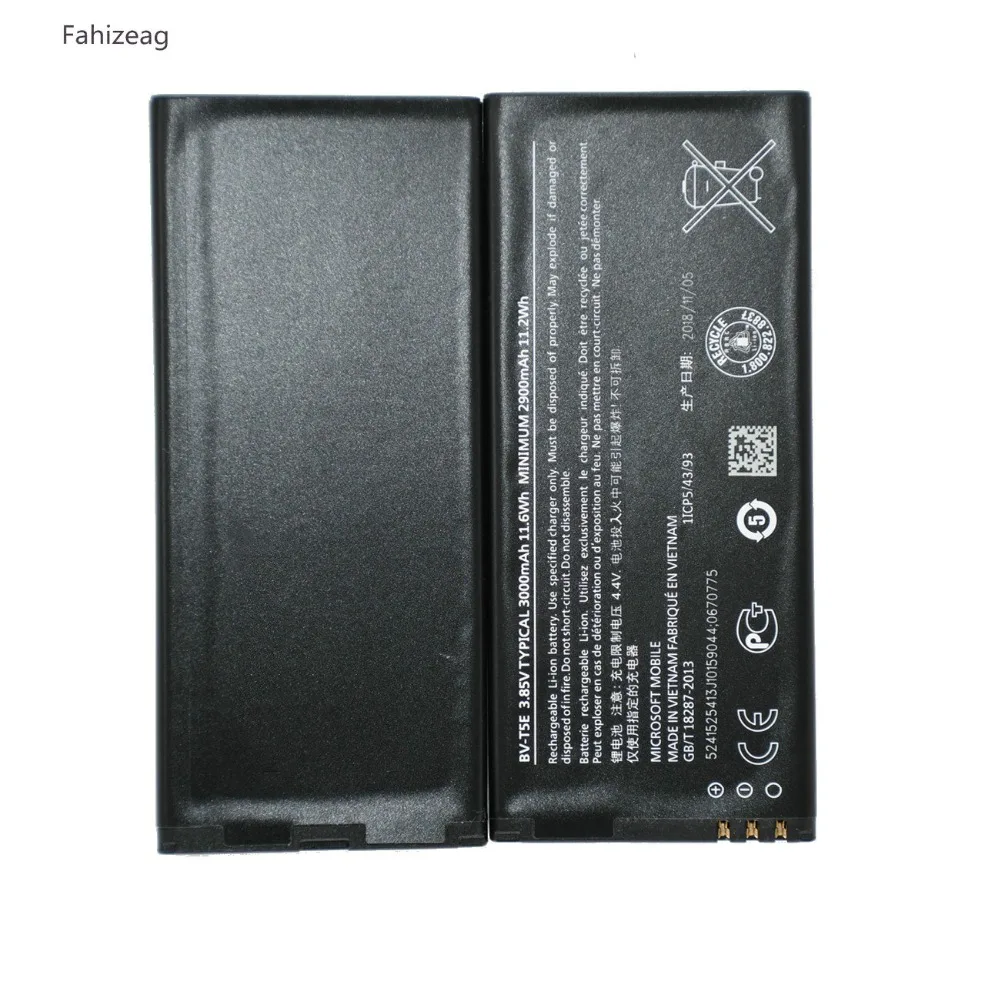 Fahizeag 3000 мА/ч, BV-T5E BVT5E Замена Moile телефон Батарея для Nokia microsoft Lumia 950 Lumia950 RM-1106 RM-1104 RM-110