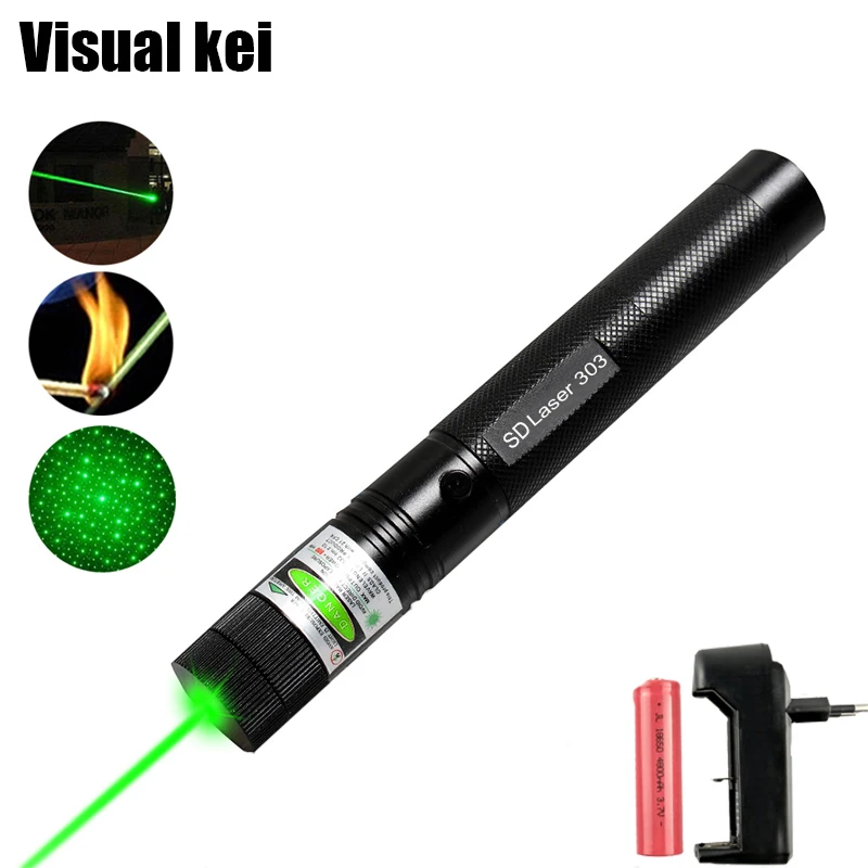 LASER Pointers Strong 100000m 532nm High Power Laser 303 Lazer SD Burning 