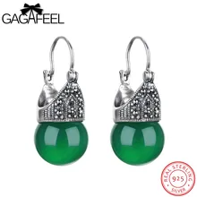 Gagafeel pendiente de la vendimia de lujo joyería de las mujeres reales 100% 925 de ley pendiente de gota accesorios de piedra semipreciosa para la fiesta
