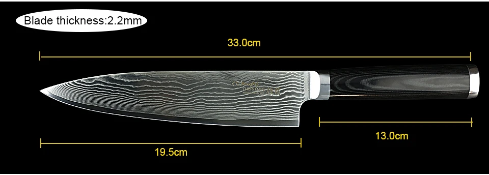 Дамасский нож 8 дюймов нож шеф-повара Профессиональный японский кухонный нож Santoku VG10 67 слой ножи из нержавеющей стали Микарта ручка