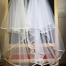 Классическая двухслойная белая или свадебная вуаль цвета слоновой кости Тюль дешевая свадебная фата аксессуары