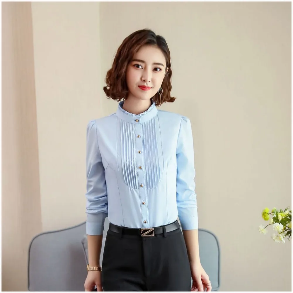 

IZICFLY New Style Blusas Mujer De Moda 2019 Slim White Womens Tops And Blouses Elegant Office Shirt Camisas Mujer Big Size 4XL