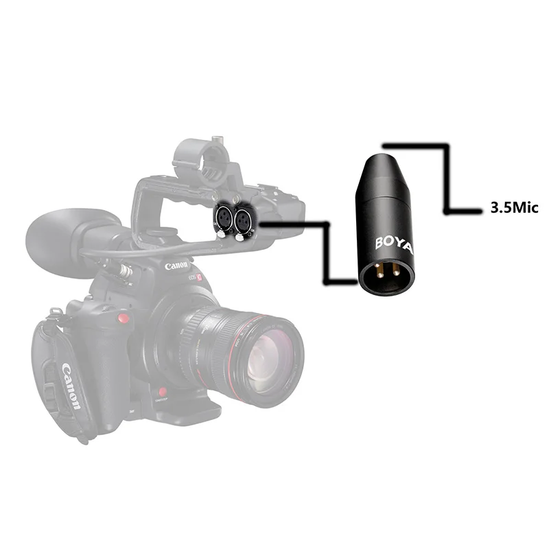 BOYA 35C XLR 3 5 мм (TRS) mini Jack Female микрофон адаптер контактный разъем для видеокамеры