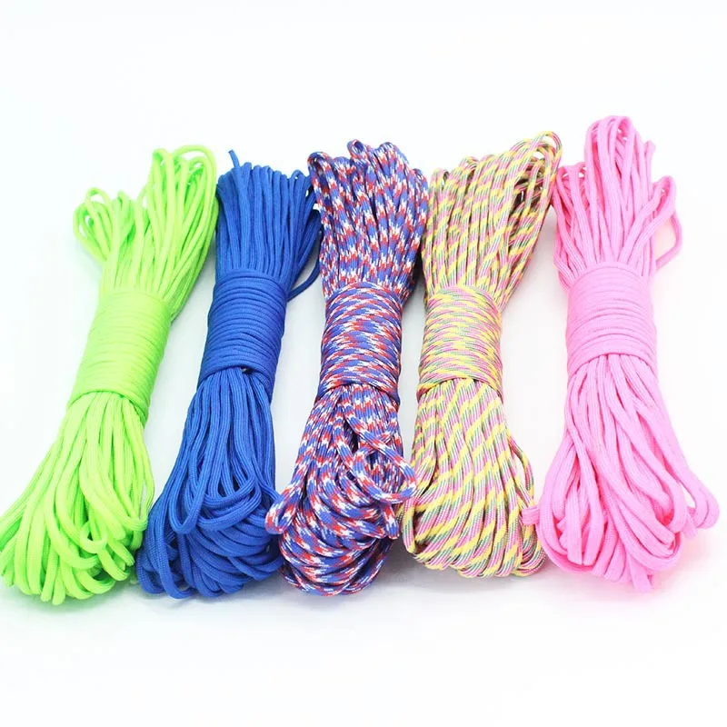 4 ألوان Paracord في 550 Paracord الحبل الحبل حبل مل المواصفات النوع الثالث 7 ستراند 4 ملليمتر 100FT تسلق التخييم بقاء المعدات