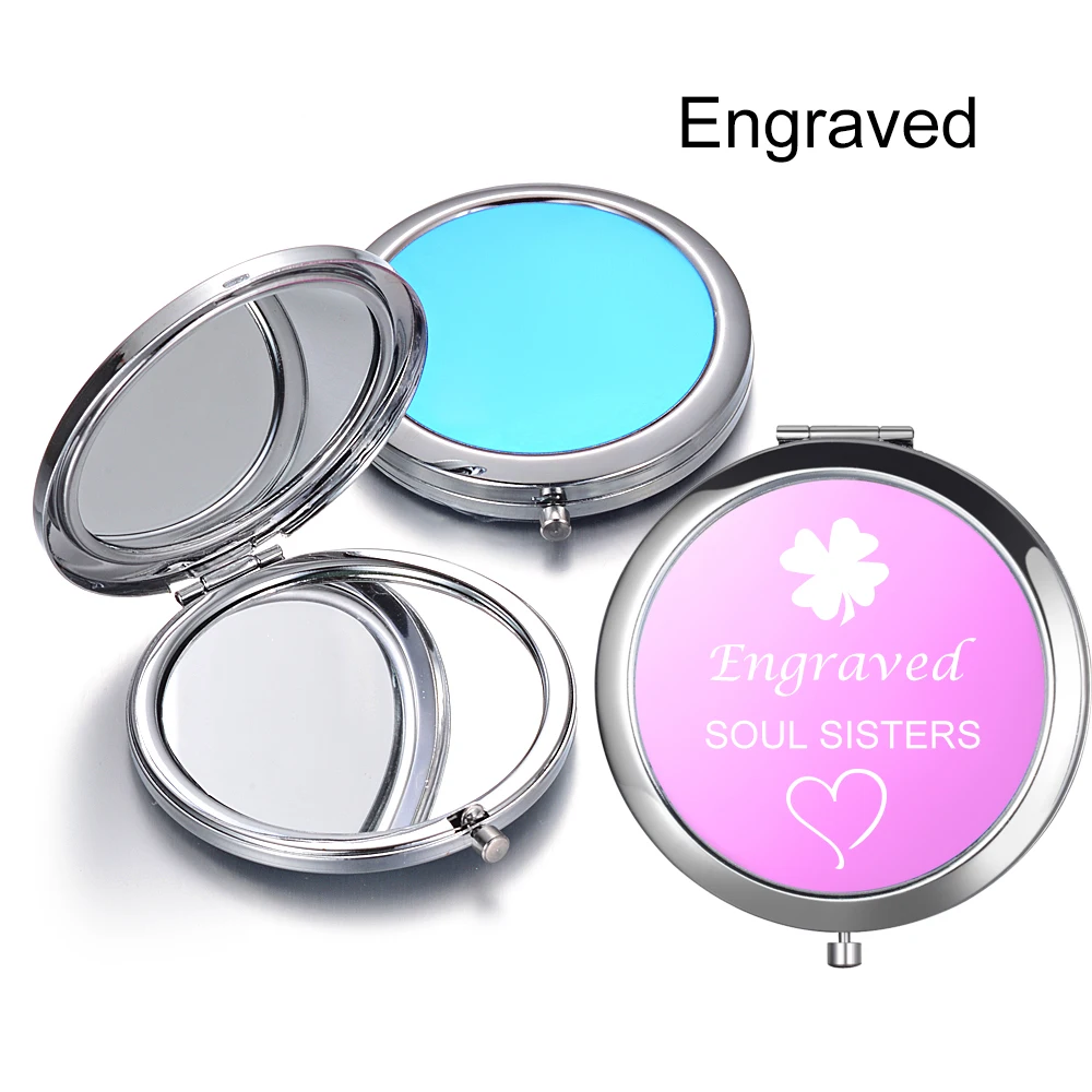 

Personalized Engraved Women Jewelry Portable Double Dual Sides Compact Diy Making Accessories Gift SL-66