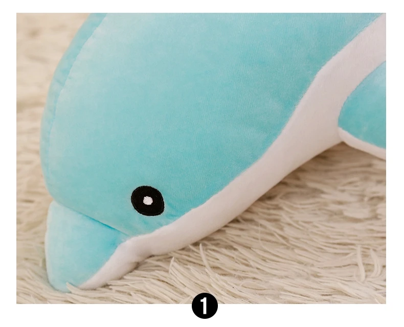 Dorimytrader New Soft Sea Animal Dolphin Plush Pillow Giant Stuffed Cartoon Dolphin Shark Toy Doll for Kids Adults Gift Decoration 140cm 160cm DY50447 (8)