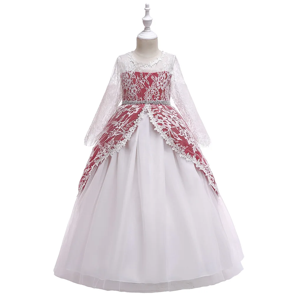 Robe Mariage Enfant принцессы Кружевные Платья с цветочным узором для девочек 2019 тюль девушки свадебные платья Дешевые платье для первого причастия