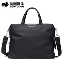 BISON DENIM Brand Handbag Men Messenger Bag Business Travel Briefcase Top Quality Laptop Bag Crossbody Bag Men’s Shoulder Bags