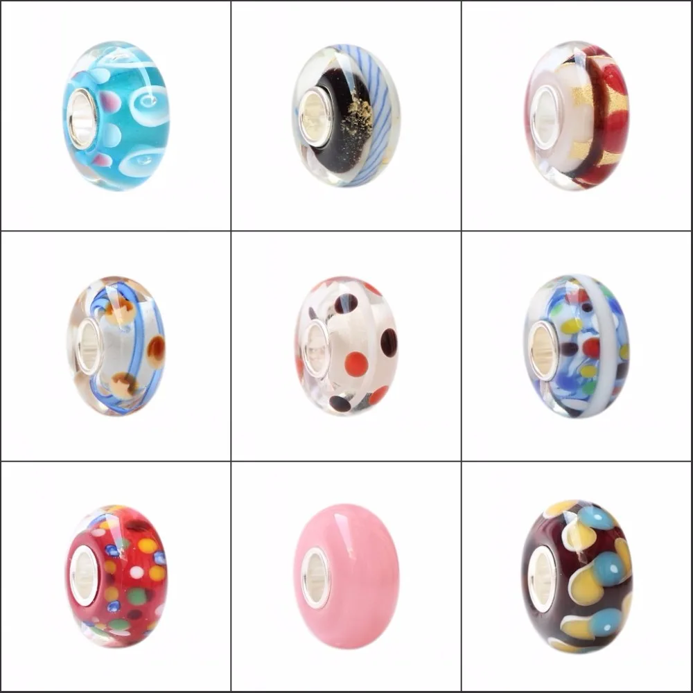 

925 Sterling Silver Bead With colour Glass Charms Compatible Fit Troll European Brand DIY Bracelet Jewelry Gift For Woman