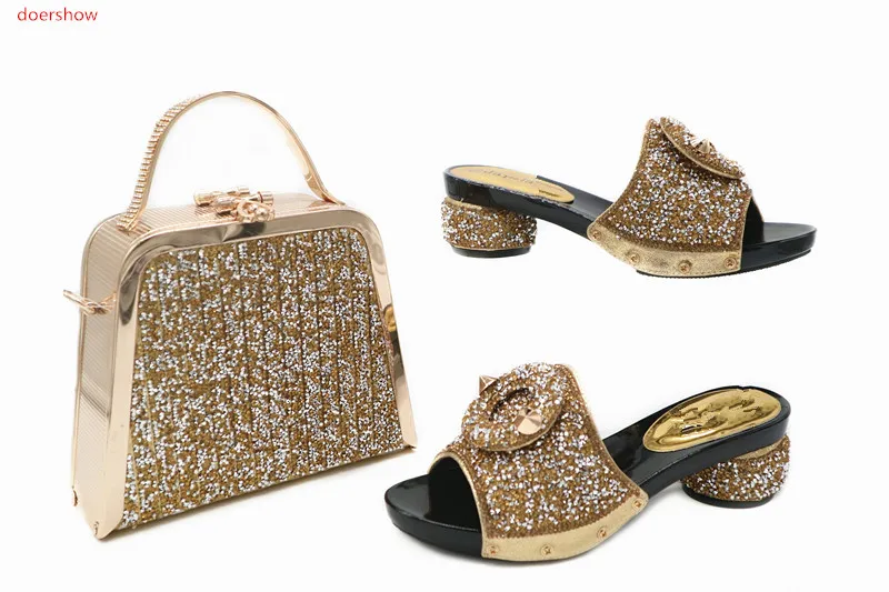 

doershow Italian nice Matching Shoe and Bag Set African Shoes and Matching Bags Italian High Quality Nigerian Party TN1-17