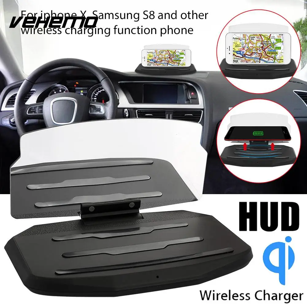 

Black High Performance Multi-Functional Projection Bracket Wireless Charger Head-Up Display Navigation Smartphone