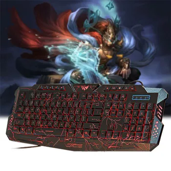 

New Gaming Keyboard Mouse Combo Backlit LED +Colorful Gaming Mouse Light 7 Buttons for Desktop Laptop EM88