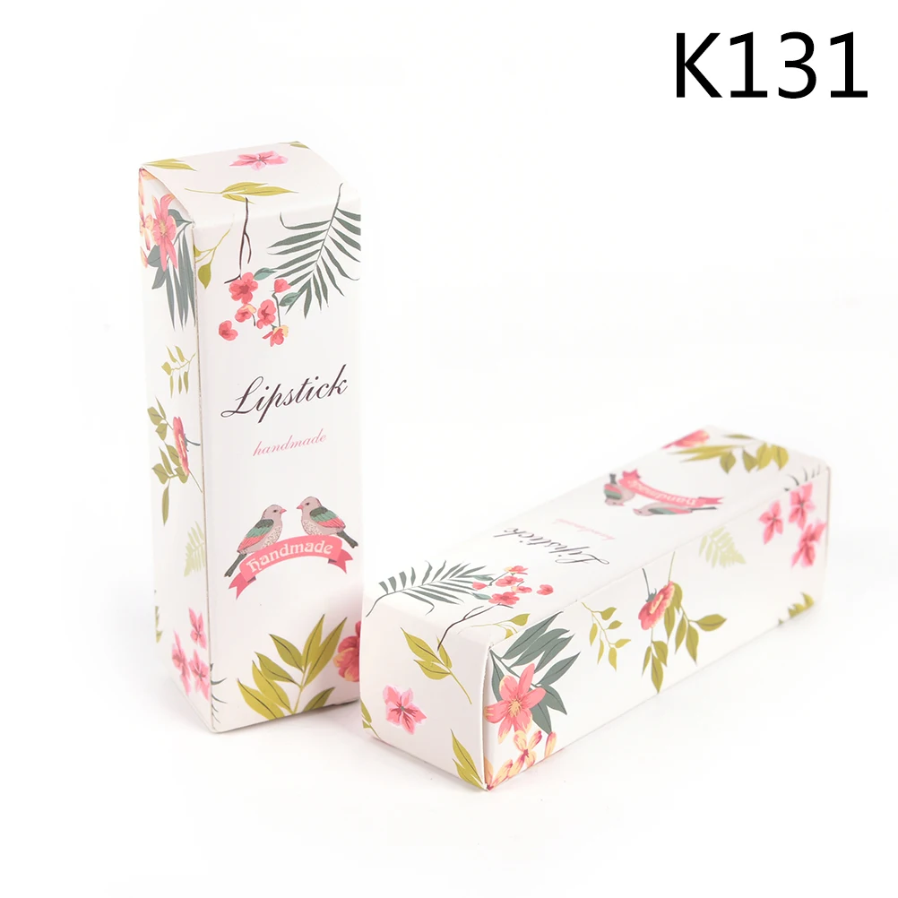 K131 10 шт./лот, 5 г, 5 мл, тюбик для бальзама для губ, картонная коробка, тюбик для губной помады, DIY упаковочная коробка, цветная крафт-бумага, подарок 25*25*88 мм - Цвет: K131