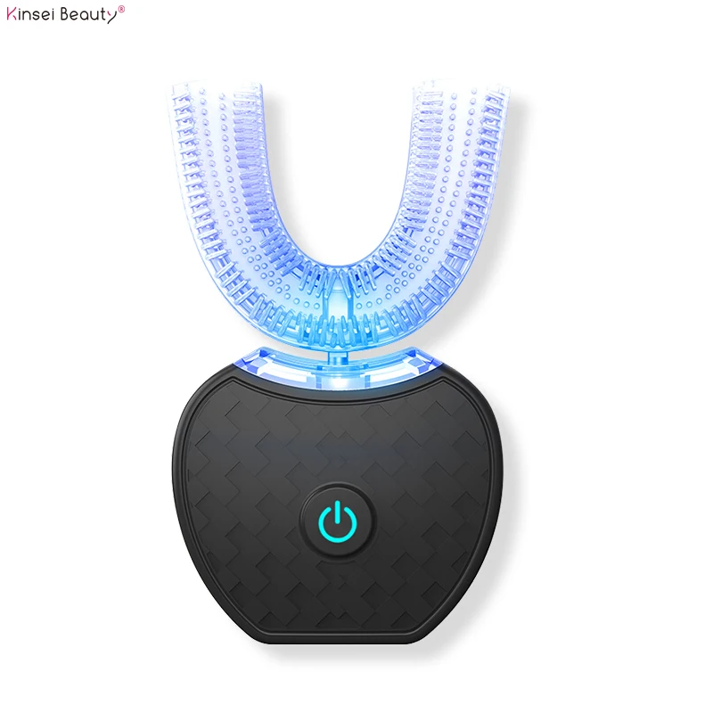 

Wireless Electric Toothbrush Automatic Ultrasonic Wave Toothbrush Waterproof Silicone U shaped Toothbrush with Charging Base