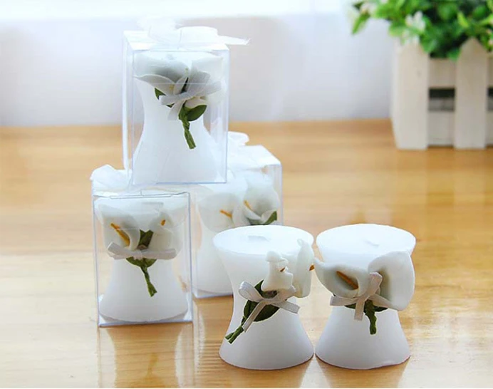 20pcs Flower Lily Candle For Wedding Party Birthday Souvenirs Gifts