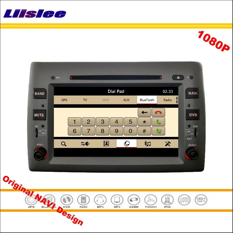 Top Liislee For Fiat Stilo 2002~2010 Car Stereo Radio CD DVD Player GPS Navi Navigation 1080P HD Screen System Original NAVI Design 4