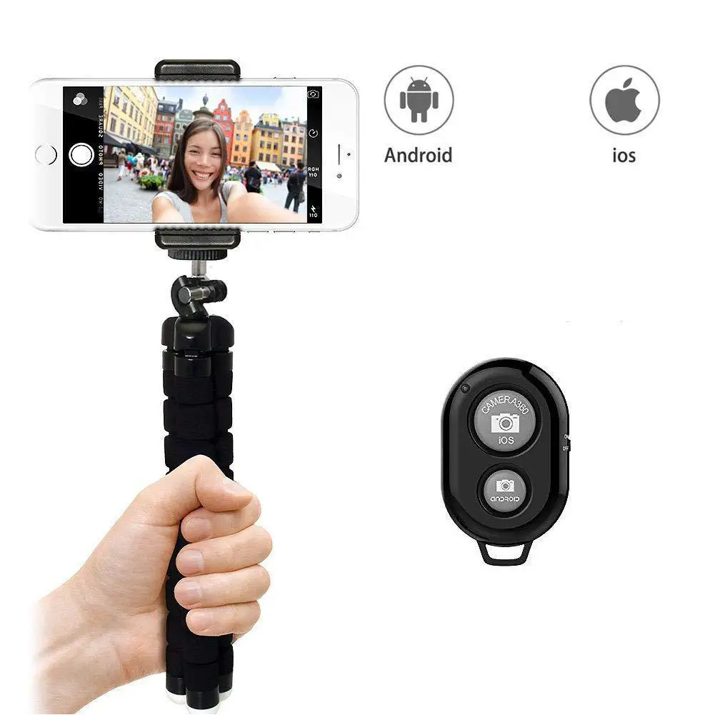 Универсальная мини Гибкая подставка для штатива с пультом дистанционного управления Bluetooth для камеры мобильного телефона беспроводной Автоспуск