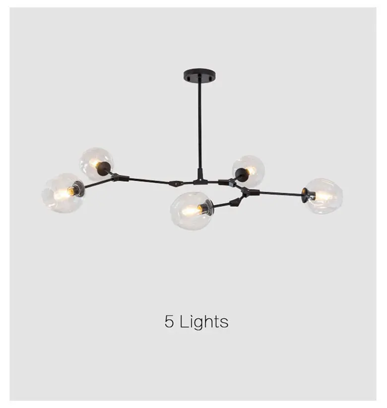 Norbic Creavtive Ресторан железные ветви E27 Светодиодный светильник люстры пост Современный арт домашний деко стеклянный шар рукоделие люстры