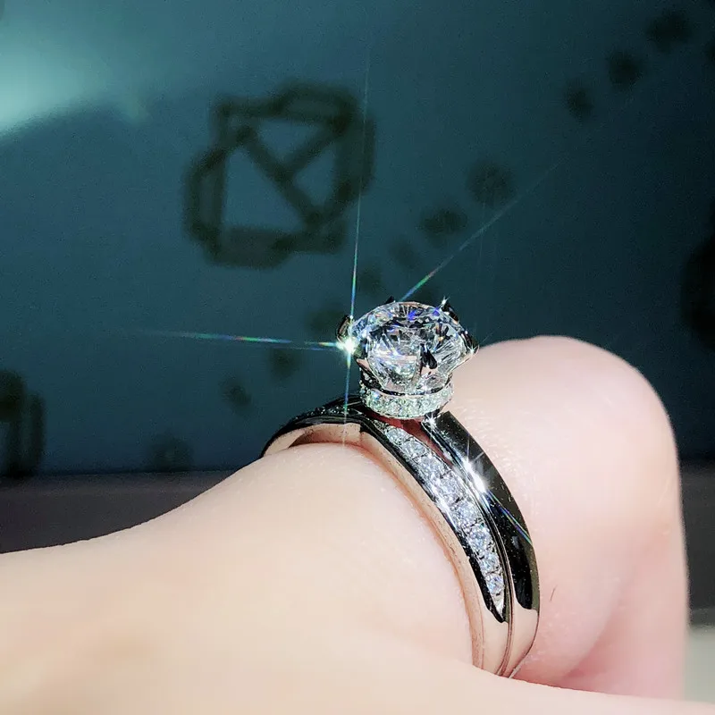 18 K 750Au золото 2 кольца состав Moissanite АЛМАЗНОЕ КОЛЬЦО D Цвет VVS с национальным сертификатом MO-00107-01