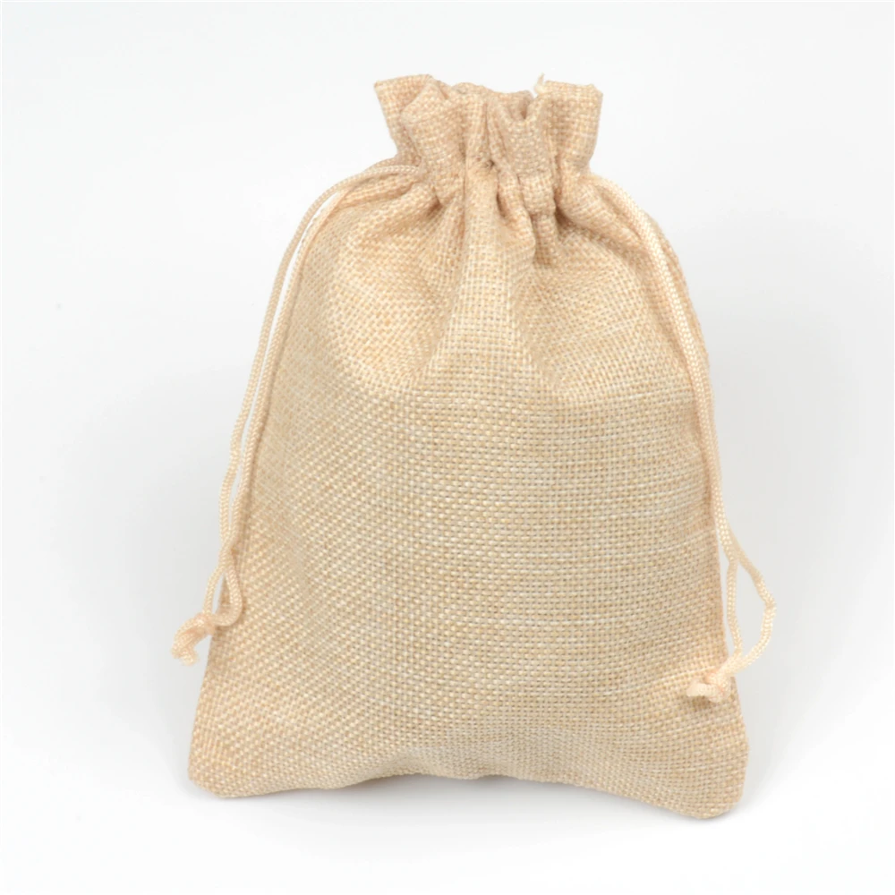 5-50X Small Burlap Jute Hessian Wedding Favor Gift Candy Bags Drawstring Pouches