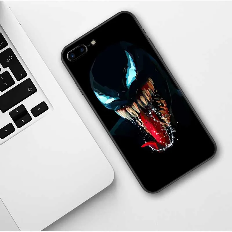 Мягкий Черный силиконовый чехол для телефона с человеком-пауком для iPhone 11Pro Max Deadpool, крутой чехол для iPhone X 5 5S SE 6 6S 7 8 Plus XS MAX XR - Цвет: TPU
