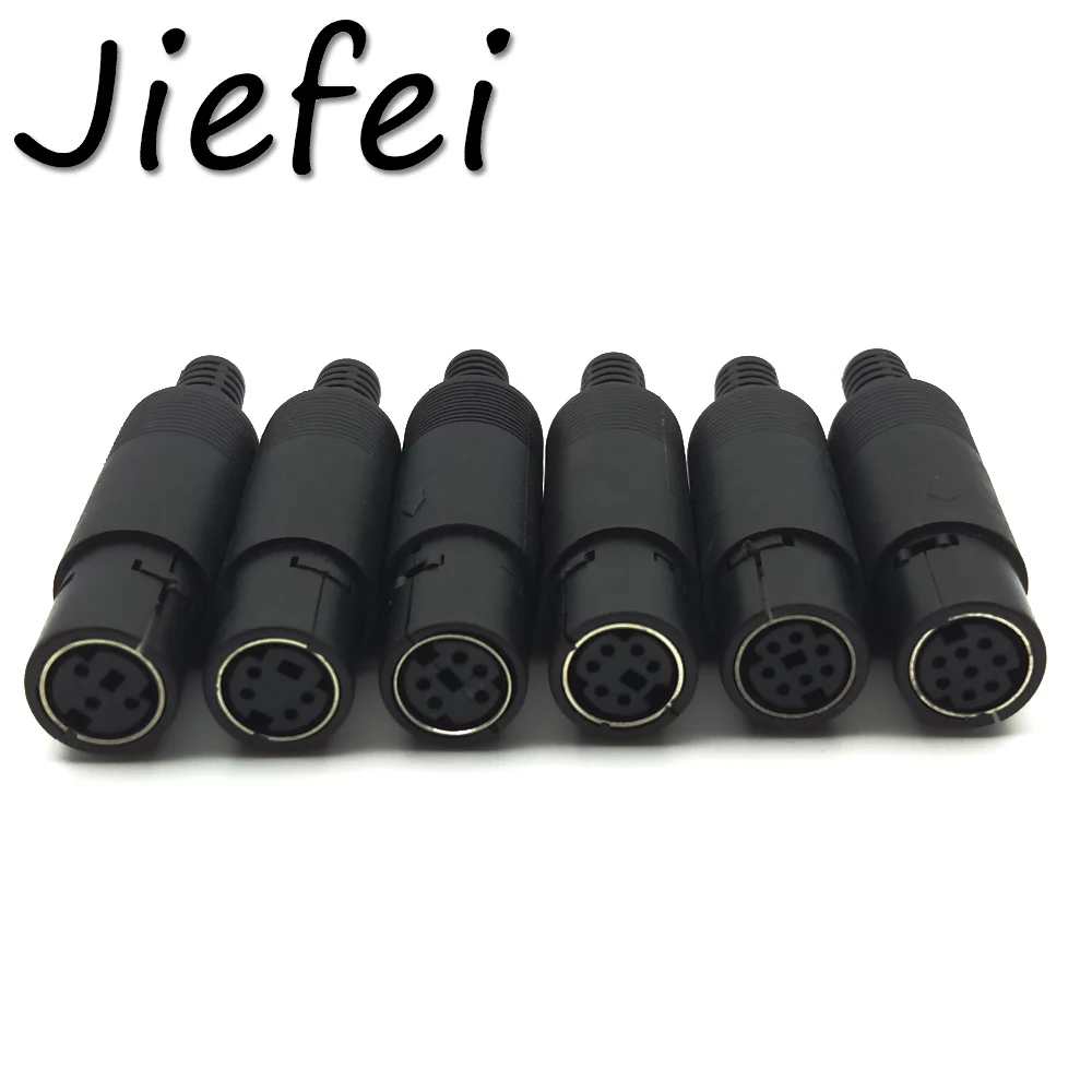 

10pcs Mini DIN Female Plug 3pin 4pin 5pin 6pin 7pin 8pin Inline Audio AV Connector DIY Parts for Chassis Cable Mount