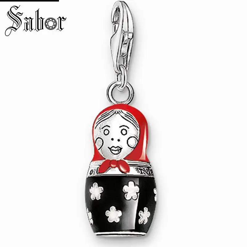 

thomas Matryoshka Charm Pendant,2019 Jewelry For Women Girls,womens Ethnic Gift 925 Sterling Silver Fit Bracelet charms