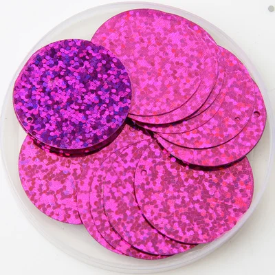 Laser Rose ISequins 30 мм 40 мм 50 мм блестки для Craft большие круглые Блестки блестка Lentejuelas с 1 боковое отверстие DIY швейная фурнитура - Цвет: Laser Rose