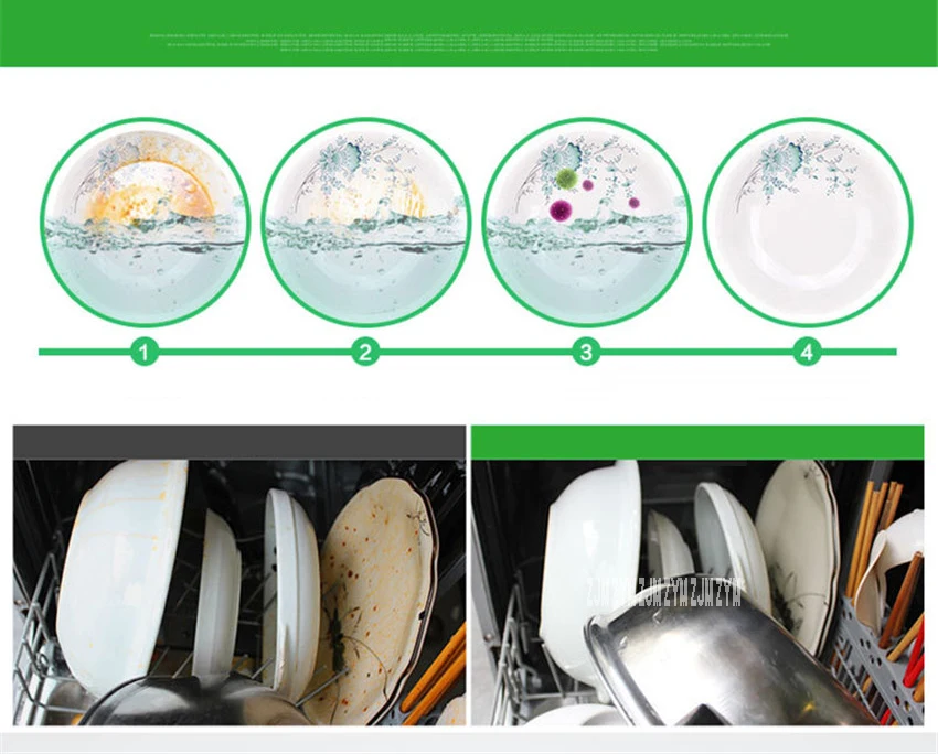 XWJ-1606, Автоматическая Посудомоечная машина, маленькая настольная дезинфекционная сушка, один независимый тип, щетка, миска для мытья машины, миска для посуды сухая, 1100 Вт