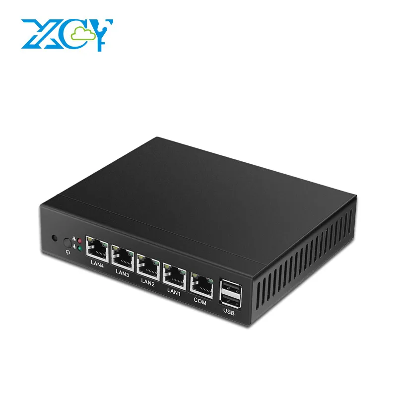 XCY Firewall Router Mini PC Intel Celeron J1900 J1800 4x Gigabit Ethernet Ports Intel i211 NIC VPN Router Pfsense Sophos Fanless