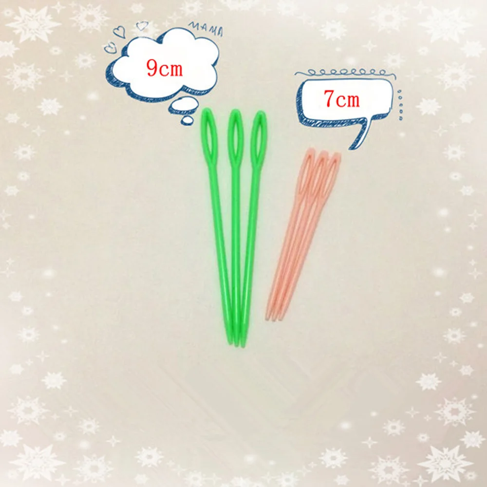 Hot sale in stock 10Pcs Cute Children's Plastic Needles for Sewing Size
