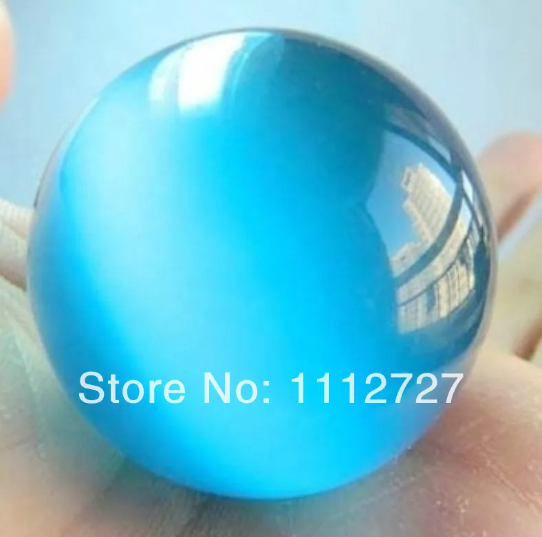 

AA+ 40mm Blue Mexican Moonstone Sphere Chalcedony Beads Crystal Ball Natural Stone Ornaments Fashion Jewelry Making Design EA181