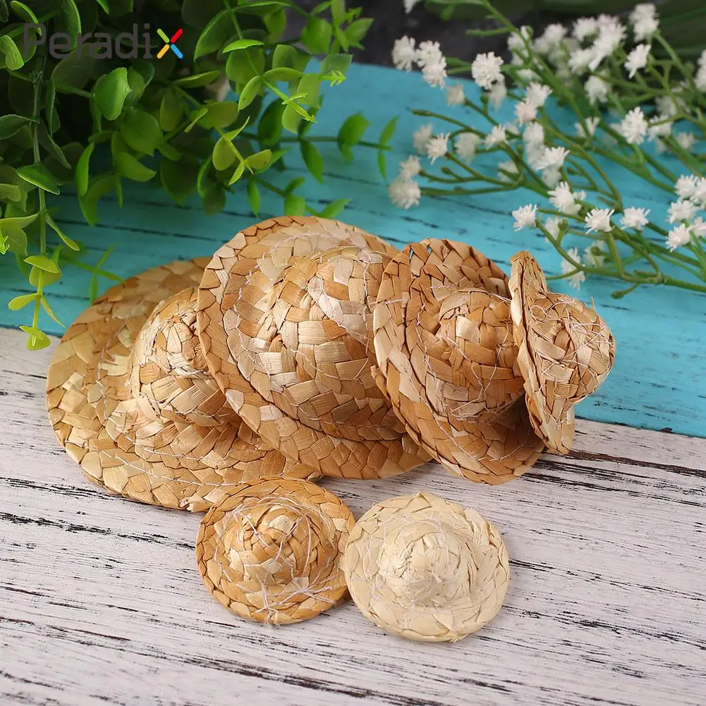 

DIY Straw Hat Weaving Handcraft Figure Accessories Home Decoration Kids Toy Cute Decorative Doll Weaving Straw Hat